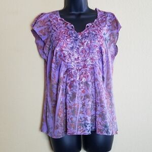 One World Live and Let Live Purple Top